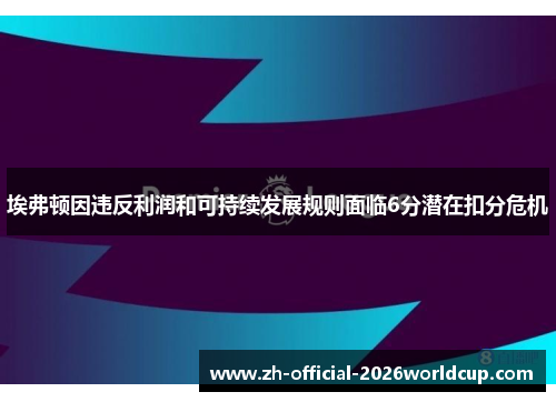 埃弗顿因违反利润和可持续发展规则面临6分潜在扣分危机 埃弗顿因违反利润和可持续发展规则面临6分潜在扣分危机